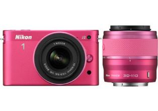 Nikon 1 J2 Digital Camera + 10-30mm & 30-110mm Lenses (Pink)