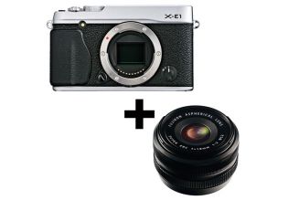 Fuji X-E1 Digital Camera Body + 18mm Lens (Silver)